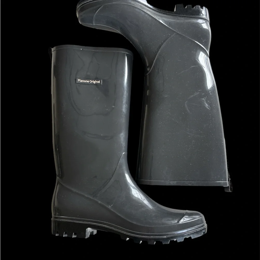 🍀Black Knee-High Winter Rain Boots with Waterproof Design